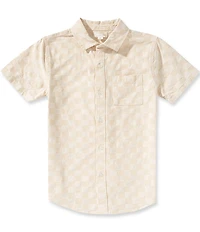 Scene&Heard Big Boys Checkerboard Short Sleeve Button Front Sportshirt