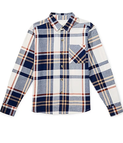 Scene&Heard Big Boys Plaid Long Sleeve Button Front Sportshirt