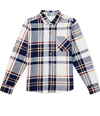 Scene&Heard Big Boys Plaid Long Sleeve Button Front Sportshirt
