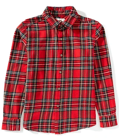 Scene&Heard Big Boys Plaid Long-Sleeve Sportshirt