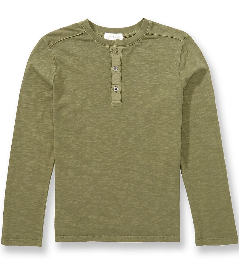 Scene&Heard Big Boys Slub Henley Long-Sleeve T-Shirt