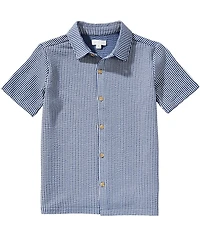 Scene&Heard Big Boys Stripe Camp Button Down Short Sleeve Shirt