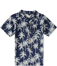 Scene&Heard Big Boys Tropical Print Button Front Short Sleeve Sportshirt