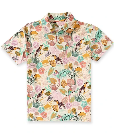 Scene&Heard Big Boys Tropical Print Short Sleeve Polo