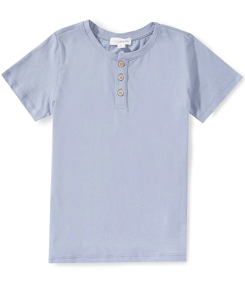 Scene&Heard Little Boys Americana Short Sleeve Washed Henley T-Shirt