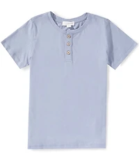 Scene&Heard Little Boys Americana Short Sleeve Washed Henley T-Shirt