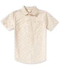 Scene&Heard Little Boys Checkerboard Short Sleeve Button Front Sportshirt