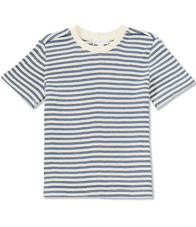 Scene&Heard Little Boys Coordinating Americana Horizontal Stripe Crew Neck T-Shirt