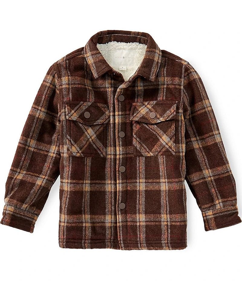 Scene&Heard Little Boys Plaid Sherpa-Lined Shacket