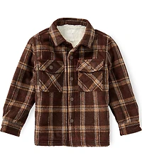 Scene&Heard Little Boys Plaid Sherpa-Lined Shacket