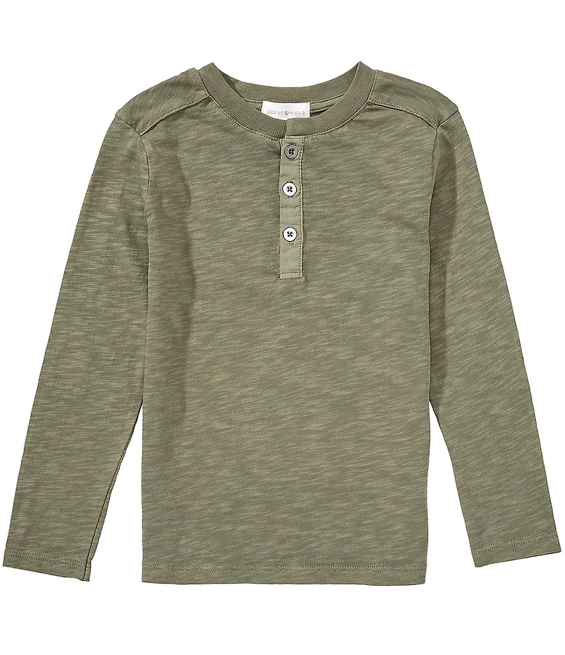 Scene&Heard Little Boys Slub Henley Long Sleeve T-Shirt