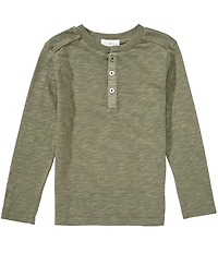 Scene&Heard Little Boys Slub Henley Long Sleeve T-Shirt
