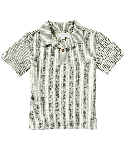 Scene&Heard Little Boys Stripe Camp Collar Short Sleeve Pop Over Shirt