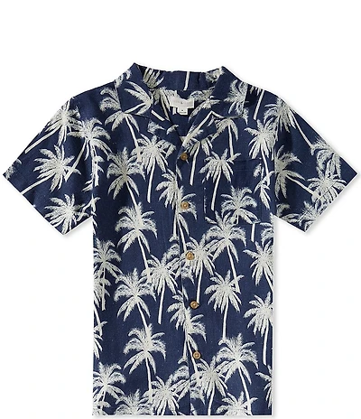 Scene&Heard Little Boys Tropical Print Short Sleeve Button Down Shirt