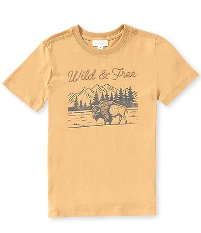 Scene&Heard Little Boys Wild And Free Graphic Short Sleeve T-Shirt