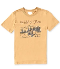 Scene&Heard Little Boys Wild And Free Graphic Short Sleeve T-Shirt