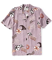 Scotch & Soda Allover Beach Print Short Sleeve Woven Shirt