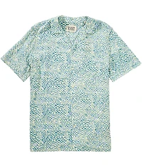Scotch & Soda Allover Geometric Print Short Sleeve Woven Shirt