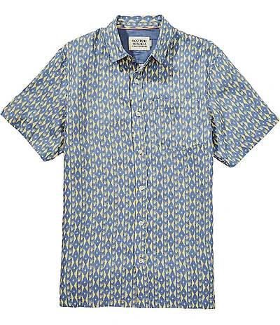 Scotch & Soda Cactus Stripe Infinity Short Sleeve Woven Shirt