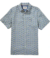 Scotch & Soda Cactus Stripe Infinity Short Sleeve Woven Shirt
