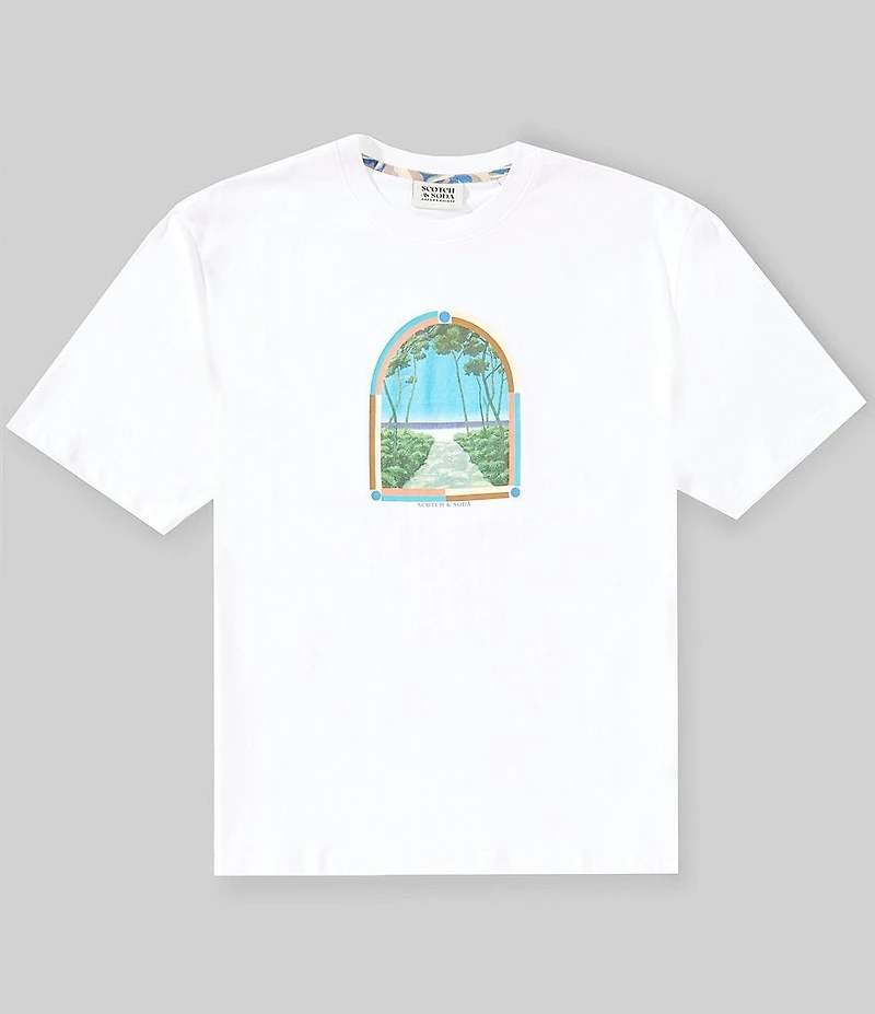 Scotch & Soda Chest Tree Artwork Short Sleeve Graphic T-Shirt