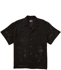 Scotch & Soda Crochet Short Sleeve Woven Camp Shirt