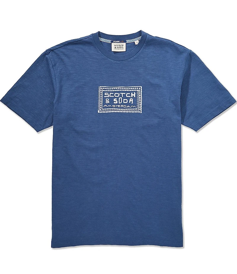 Scotch & Soda Embroidered Artwork Relaxed Fit Short Sleeve T-Shirt