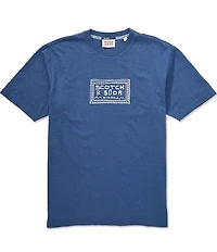 Scotch & Soda Embroidered Artwork Relaxed Fit Short Sleeve T-Shirt