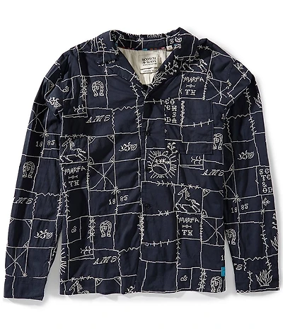 Scotch & Soda Embroidered Long Sleeve Woven Shirt