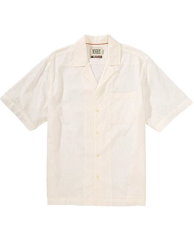 Scotch & Soda Embroidered Short Sleeve Woven Camp Shirt