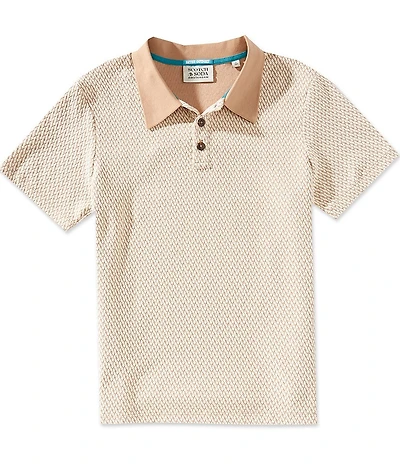 Scotch & Soda Jacquard Short Sleeve Polo Shirt