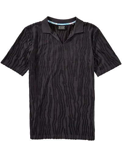 Scotch & Soda Jacquard Short Sleeve Woven Camp Shirt