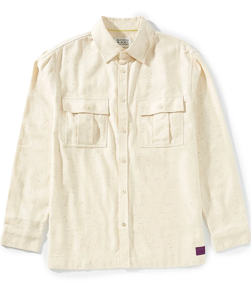 Scotch & Soda Melange Long Sleeve Woven Shirt