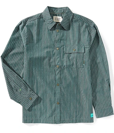 Scotch & Soda Micro Check Structured Long Sleeve Woven Shirt