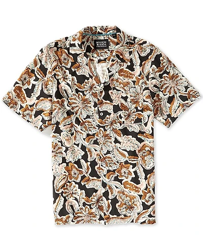 Scotch & Soda Printed Short Sleeve Woven Camp Shirt