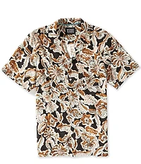 Scotch & Soda Printed Short Sleeve Woven Camp Shirt