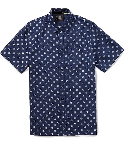 Scotch & Soda Printed Short Sleeve Woven Shirt
