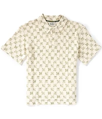 Scotch & Soda Printed Structured Short Sleeve Polo Shirt