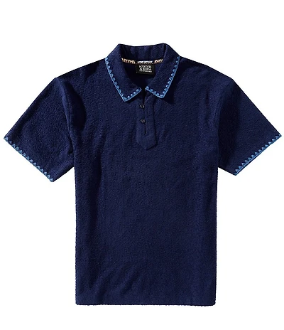 Scotch & Soda Relaxed Fit Jacquard Short Sleeve Polo Shirt
