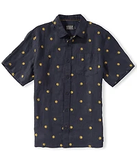 Scotch & Soda Starts Linen Printed Regular Fit Short Sleeve Woven Shirt