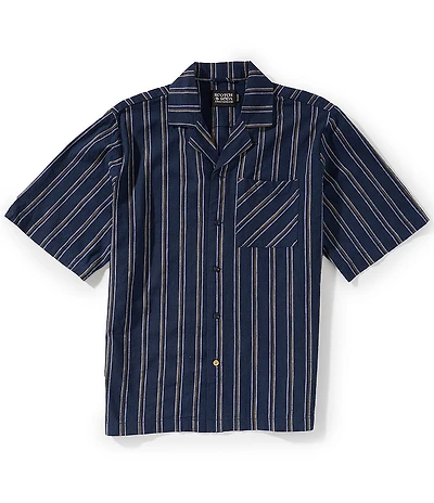 Scotch & Soda Stripe Short Sleeve Woven Camp Shirt