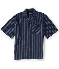 Scotch & Soda Stripe Short Sleeve Woven Camp Shirt