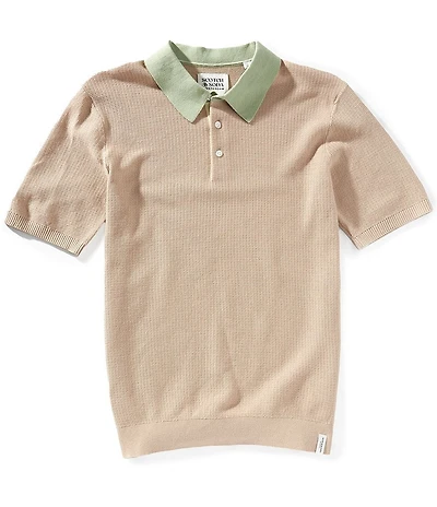 Scotch & Soda Structured Short Sleeve Knit Polo Shirt