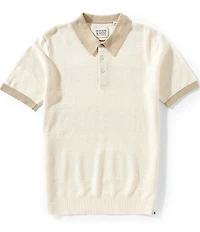 Scotch & Soda Two Toned Structured Knitted Short Sleeve Polo Shirt
