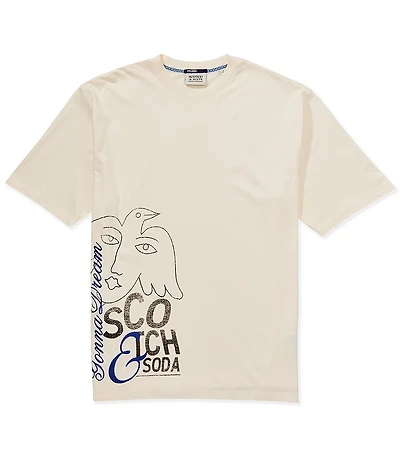 Scotch & Soda Worked Out Artwork Loose Fit Short Sleeve T-Shirt
