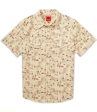 Sendero Provisions Co. The Wyatt Western Cowboy Print Pearl Snap Short Sleeve Woven Shirt