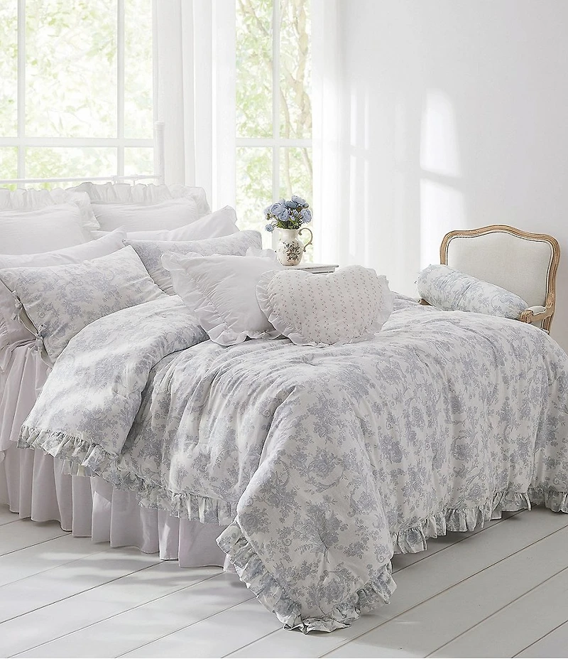 Shabby Chic Signature by Shabby Chic Floral Toile Ruffled Comforter Mini Set