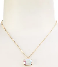 Simplicity Crystal AB Faceted Stone Short Pendant Necklace