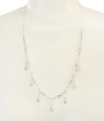 Simplicity Crystal Drops Chain Long Pendant Necklace