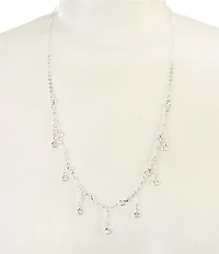 Simplicity Crystal Drops Chain Long Pendant Necklace